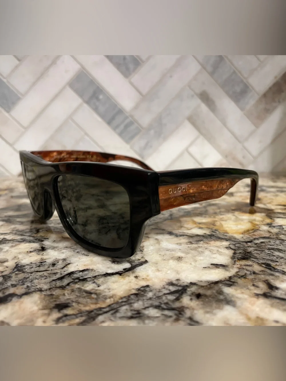 Gucci Black and Tortoiseshell Sunglasses